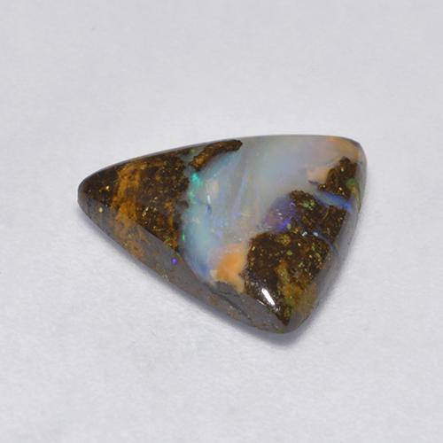 Opale Boulder Multicolore naturelle Trillion, 2.20 ct, Opaque