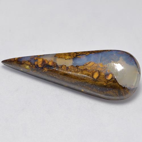Opale Boulder Multicolore naturelle En forme de poire, 7.52 ct, Translucide