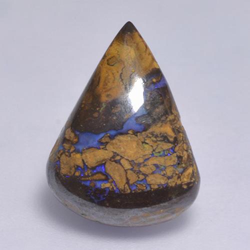 Opale Boulder Multicolore naturelle En forme de poire, 6.81 ct, Opaque