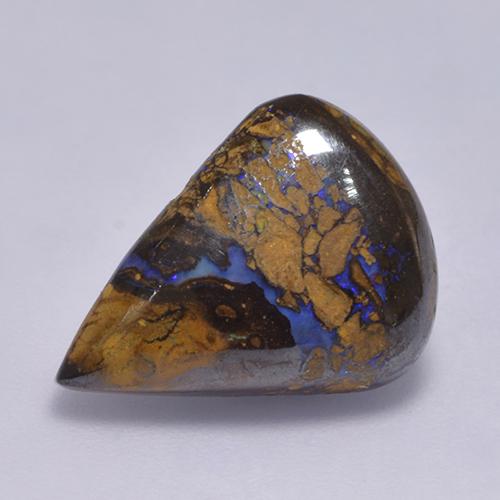 Opale Boulder Multicolore naturelle En forme de poire, 6.81 ct, Opaque