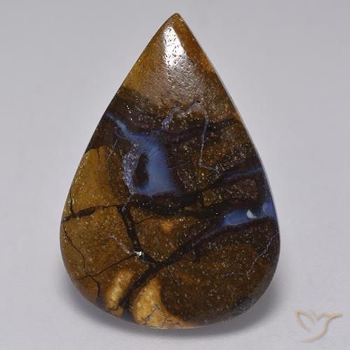 11.18ct Naturel Multicolore Opale Boulder, En forme de poire, Opaque