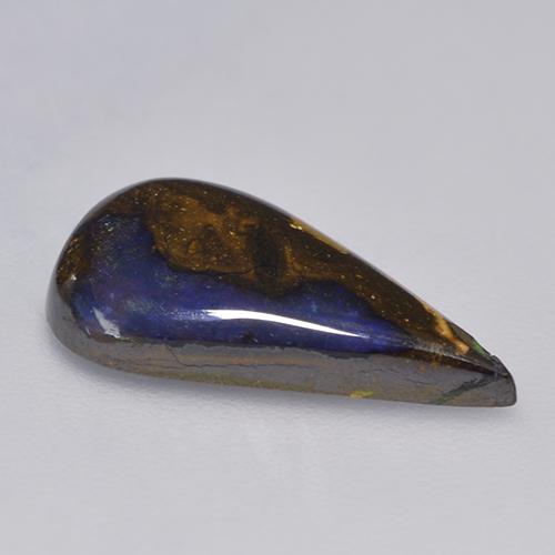 Opale boulder multicolore naturelle en forme de poire, 3,88 ct, opaque