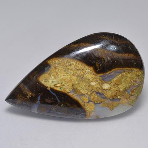 Opale Boulder Multicolore naturelle En forme de poire, 16.17 ct, Opaque