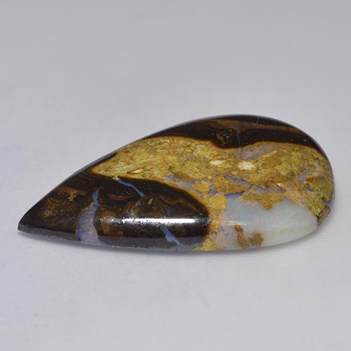 Opale Boulder Multicolore naturelle En forme de poire, 16.17 ct, Opaque