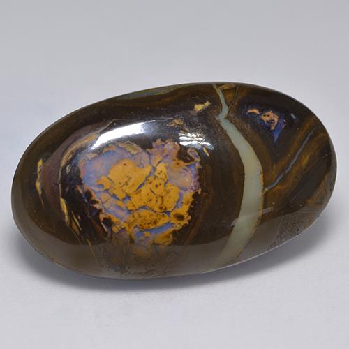 Opale boulder multicolore naturelle coupe ovale, 41,33 ct, opaque