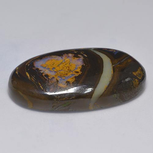 Opale boulder multicolore naturelle coupe ovale, 41,33 ct, opaque