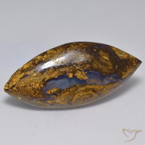 19.94ct Naturel Multicolore Opale Boulder, Marquise, Opaque