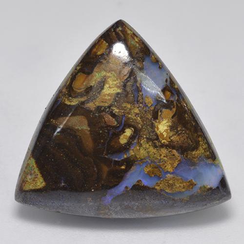 Opale boulder multicolore naturelle trillion, 17,74 ct, opaque