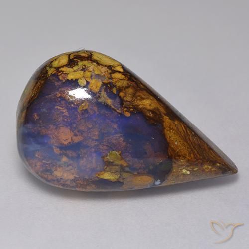 13.23ct Naturel Multicolore Opale Boulder, En forme de poire, Opaque