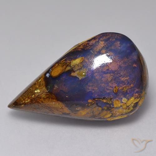 Opale Boulder Multicolore naturelle En forme de poire, 13.23 ct, Opaque
