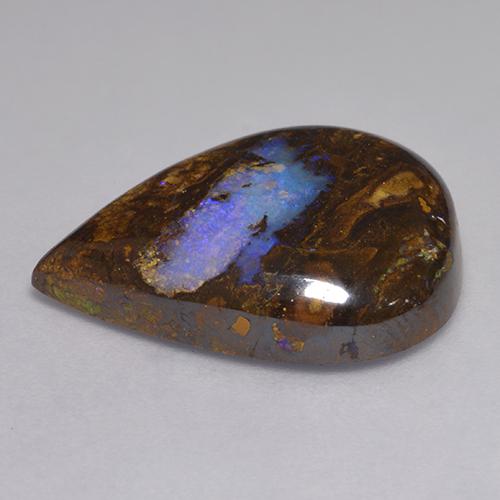 Opale Boulder Multicolore naturelle En forme de poire, 12.82 ct, Opaque