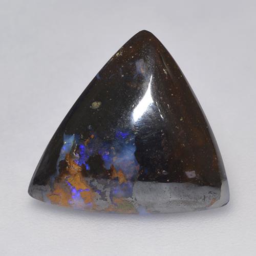 Opale boulder multicolore naturelle trillion, 5,14 ct, opaque