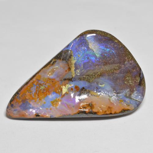 Opale boulder multicolore naturelle forme fantaisie, 26,01 ct, opaque