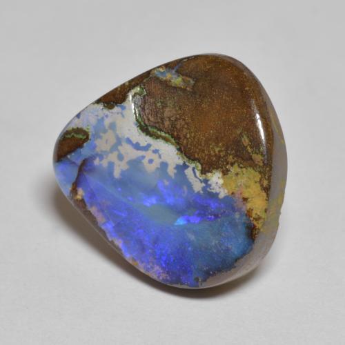 Opale boulder multicolore naturelle en forme de poire, 7,43 ct, opaque
