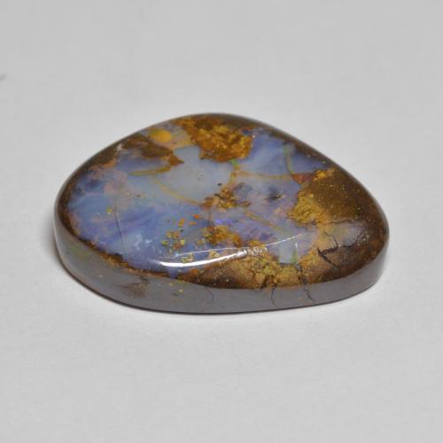 Opale boulder multicolore naturelle forme fantaisie, 19,79 ct, opaque