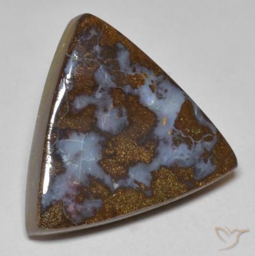 Opale Boulder Multicolore naturelle Trillion, 19.83 ct, Opaque