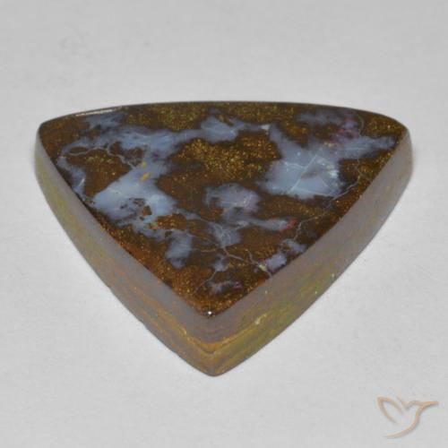 Opale Boulder Multicolore naturelle Trillion, 19.83 ct, Opaque