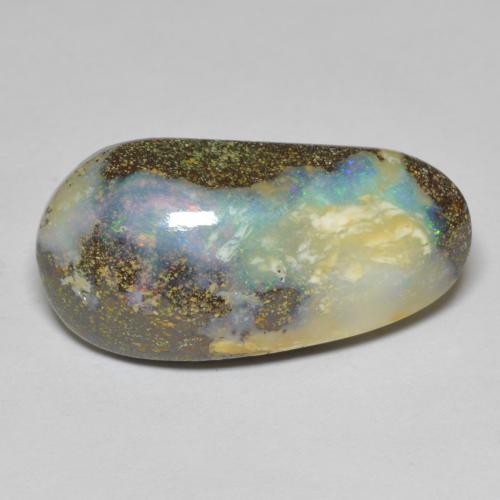 Opale boulder multicolore naturelle forme fantaisie, 16,91 ct, opaque