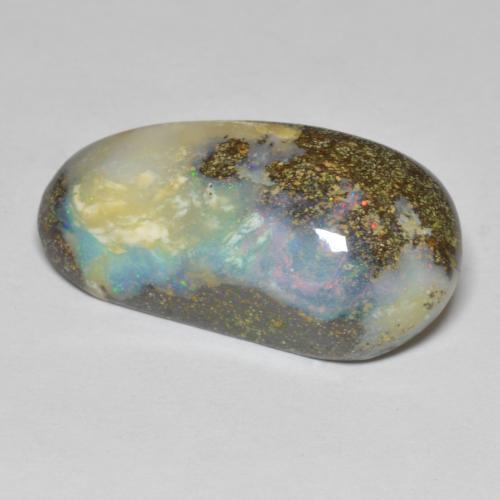 Opale boulder multicolore naturelle forme fantaisie, 16,91 ct, opaque