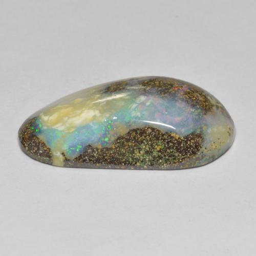 Opale boulder multicolore naturelle forme fantaisie, 16,91 ct, opaque