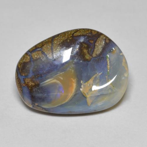 Opale Boulder Multicolore naturelle Forme fantaisie, 10.14 ct, Opaque