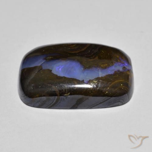 Opale Boulder Multicolore naturelle Coussin, 13.78 ct, Translucide