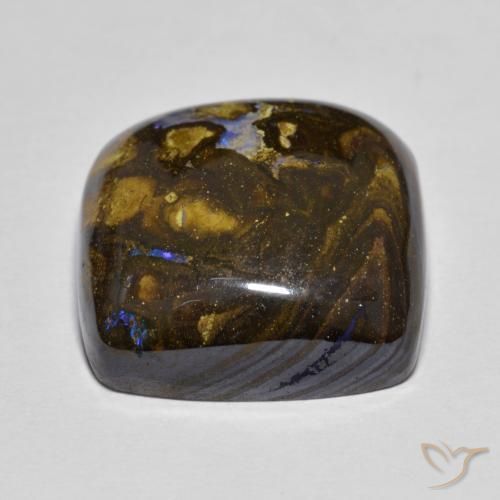 Opale Boulder Multicolore naturelle Coussin, 21.39 ct, Opaque