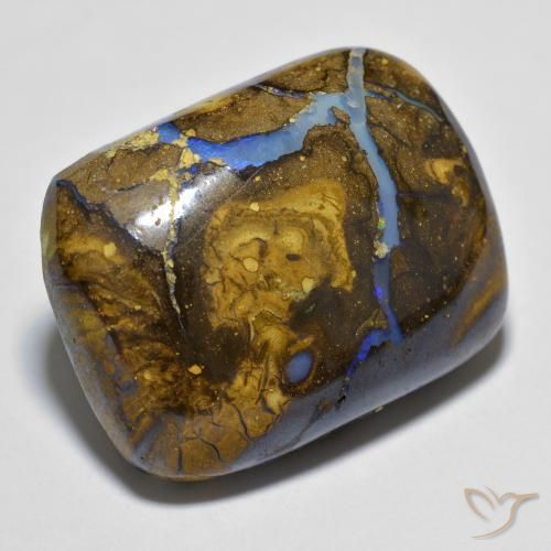 Opale Boulder Multicolore naturelle Coussin, 21.82 ct, Opaque