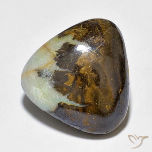 Opale Boulder Multicolore naturelle Trillion, 12.73 ct, Opaque