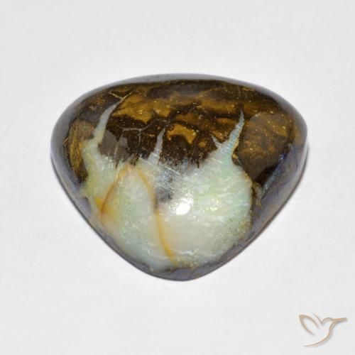 Opale Boulder Multicolore naturelle Trillion, 12.73 ct, Opaque