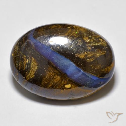 Opale boulder multicolore naturelle coupe ovale, 20,97 ct, opaque
