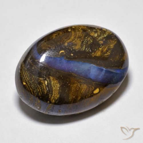 Opale boulder multicolore naturelle coupe ovale, 20,97 ct, opaque
