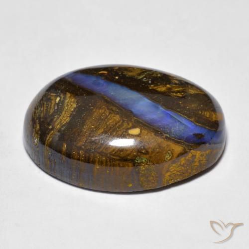 Opale boulder multicolore naturelle coupe ovale, 20,97 ct, opaque