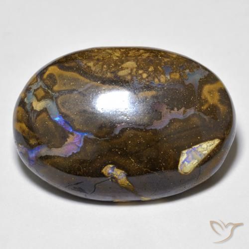 Opale boulder multicolore naturelle coupe ovale, 23,40 ct, opaque