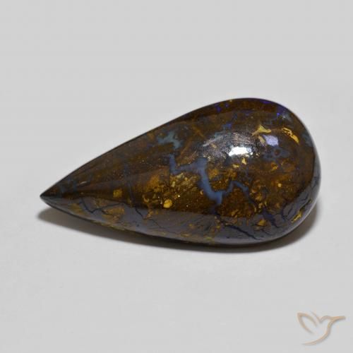 18.19ct Naturel Multicolore Opale Boulder, En forme de poire, Opaque