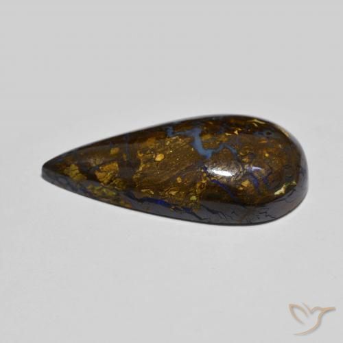 Opale Boulder Multicolore naturelle En forme de poire, 18.19 ct, Opaque