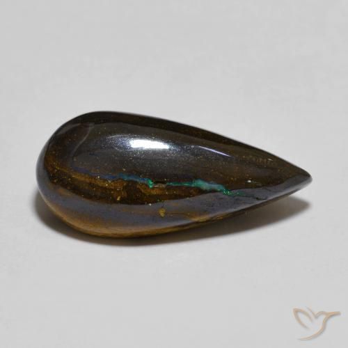 6.90ct Naturel Multicolore Opale Boulder, En forme de poire, Opaque