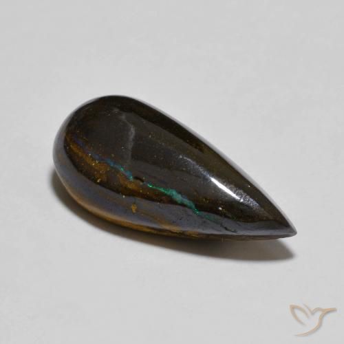 Opale Boulder Multicolore naturelle En forme de poire, 6.90 ct, Opaque
