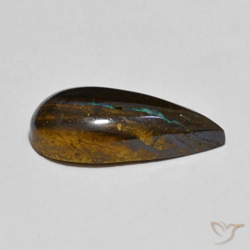 Opale Boulder Multicolore naturelle En forme de poire, 6.90 ct, Opaque