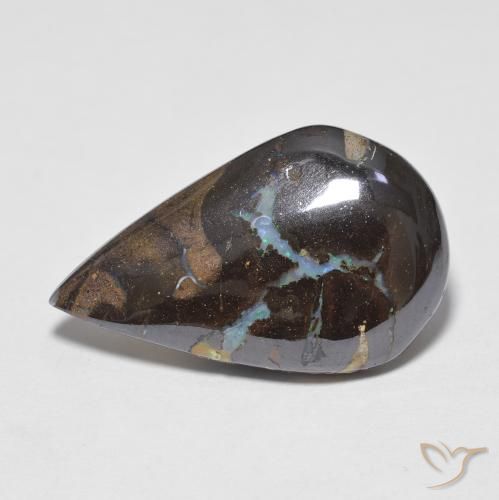 6.10ct Naturel Multicolore Opale Boulder, En forme de poire, Opaque