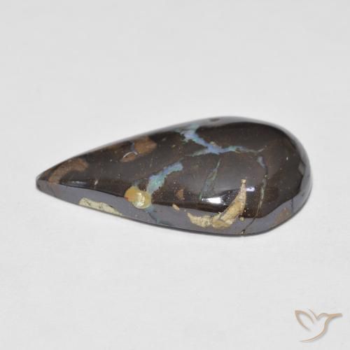 Opale Boulder Multicolore naturelle En forme de poire, 6.10 ct, Opaque
