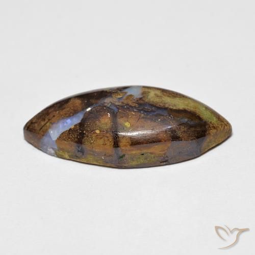 Opale Boulder Multicolore naturelle Marquise, 6.38 ct, Opaque