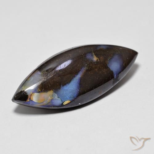 Opale Boulder Multicolore naturelle Marquise, 9.65 ct, Opaque