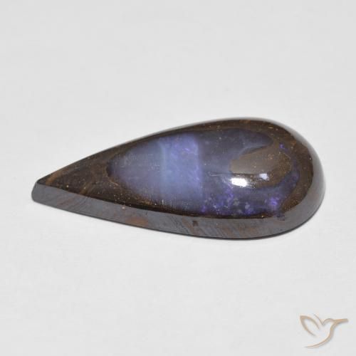 Opale Boulder Multicolore naturelle En forme de poire, 8.11 ct, Opaque