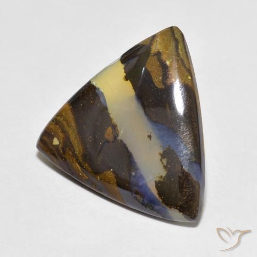 Opale Boulder Multicolore naturelle Trillion, 5.28 ct, Translucide