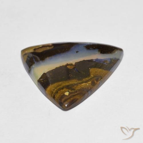 Opale Boulder Multicolore naturelle Trillion, 5.28 ct, Translucide