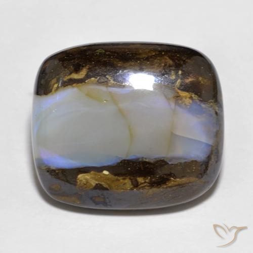14.40ct Naturel Multicolore Opale Boulder, Coussin, Translucide