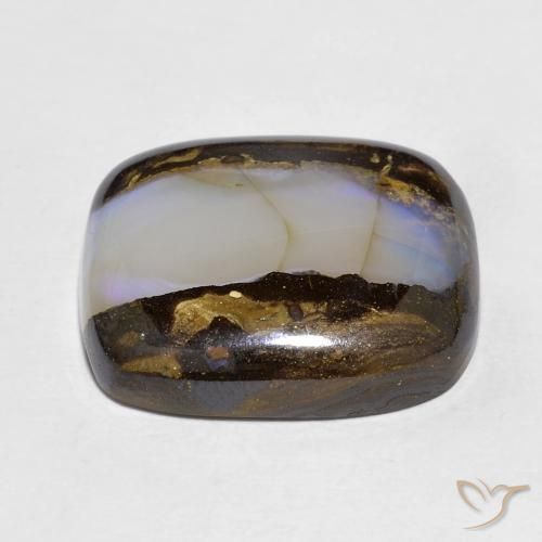 Opale Boulder Multicolore naturelle Coussin, 14.40 ct, Translucide