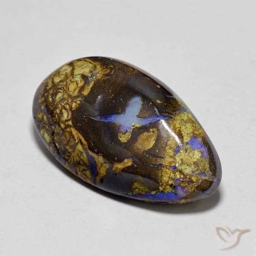 11.03ct Naturel Multicolore Opale Boulder, En forme de poire, Opaque