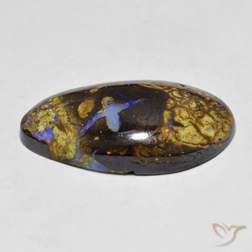 Opale Boulder Multicolore naturelle En forme de poire, 11.03 ct, Opaque